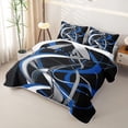 thumbnail image 3 of Homewish Blue Spiral Circle Quilt King,Modern Abstract King Coverlet Set,3-Piece, 3 of 7