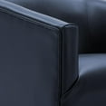 thumbnail image 5 of Comfort Pointe Gaven Midnight Blue Faux Leather Wood Base Swivel Accent Chair, 5 of 7