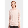 thumbnail image 2 of DailyWear Womens Long Sleeve Thin Cotton Full Zip Up Hoodie Jacket Blush, Medium, 2 of 4
