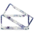 thumbnail image 2 of 2 Pcs Set Spring Blue Purple Flowers Dragonfly License Plate Frames Vintage Summer Botanical Car Front License Plate Frame Quality Aluminum 2 Round Holes for Women Men Auto Decoration Hardware, 2 of 6