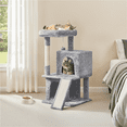 thumbnail image 3 of Yaheetech 36.2'' H Cat Tree Tower House with Double Condos Scratching Posts Sisal Rope Furry Ball for Cats and Kittens, Light Gray, 3 of 10
