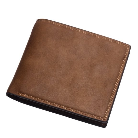 Men's short leisure wallet cross ultra-thin soft wallet driver's license clip - brown