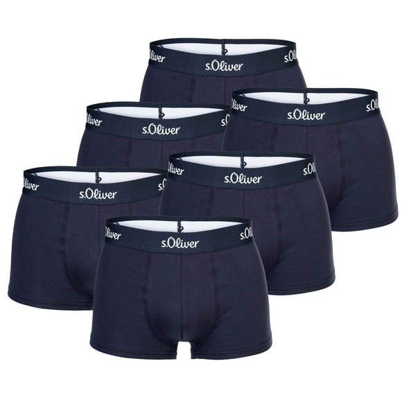 s.Oliver Calzoncillos para hombre, paquete de 6 - Trunks, Hipsters, Algodón Stretch Marina XL