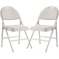 thumbnail image 1 of Qinaqin 4-Piece Set de Folding Metálico Chairs con Non-Slip Foot Pads Cotton Linen Seats y Support para Indoor/Outdoor Use Restaurants Beige, 1 of 7