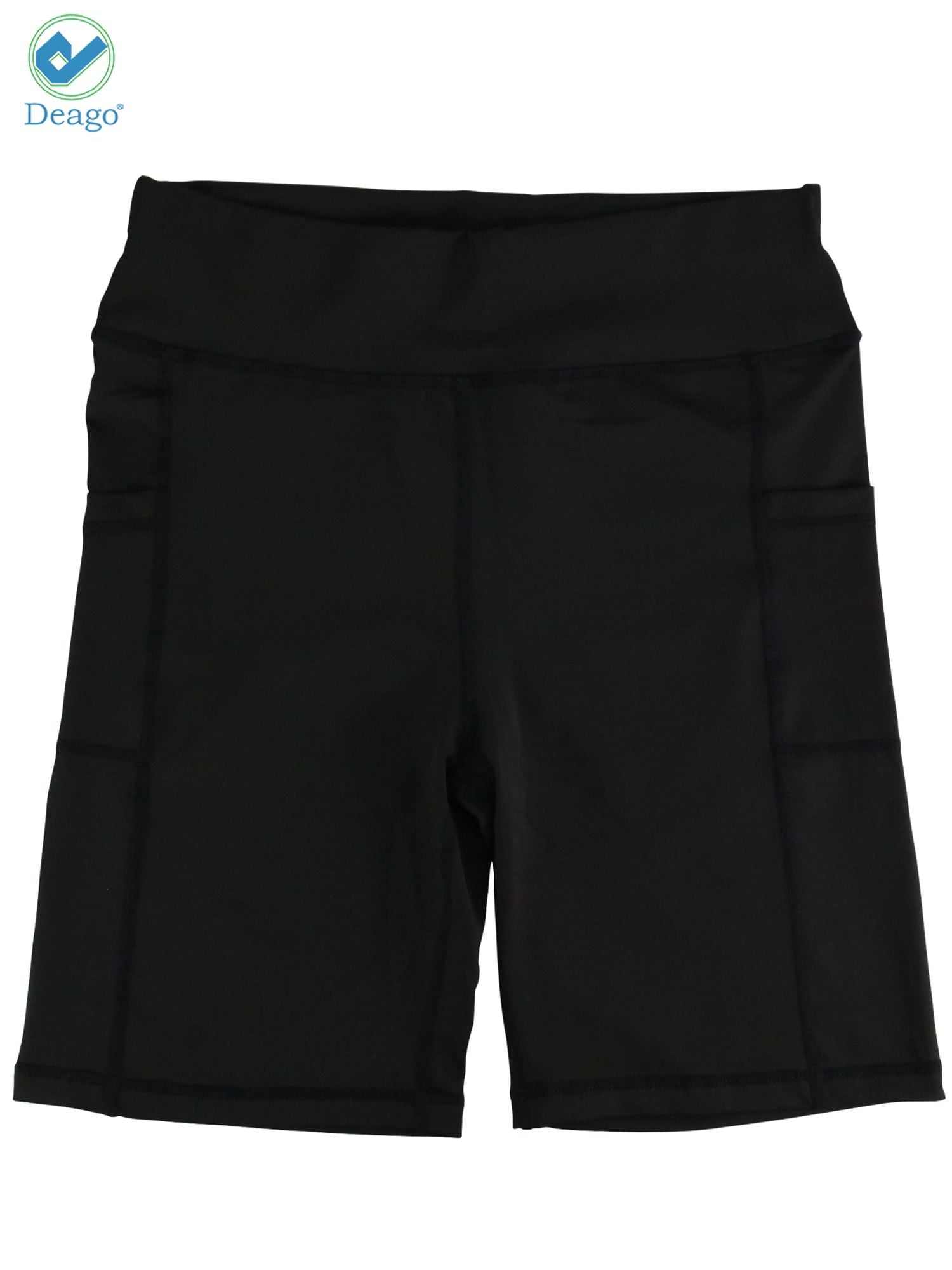Deago Yoga Shorts for Women High Waist Workout Shorts Tummy Control Running Biker  Shorts with Side Pockets (Black, M) 