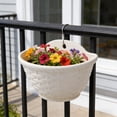 thumbnail image 6 of Wall Mounted Planter | Hanging Flower Pot for Outdoor Garden & Indoor Decor | Faux Rattan Style Plastic Planter with Drainage Holes | Semi-Circular Wall Basket for Herbs, Succulents & Hydroponics, 6 of 6