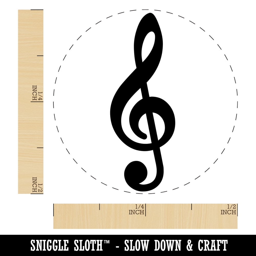 Treble Clef Music Self-Inking Rubber Stamp Ink Stamper - Dry Pad (No Ink) - Mini 1/2 Inch
