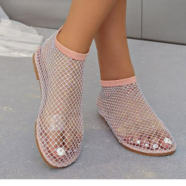 Wedge Sandals for Women Summer Bohemian Rhinestone Beaded Platform Sandals Breathable Cutout Open Toe Elastic Band Dress Sandals Comfy Slingback T Strap Mid Heeled Beach Sandals Shoes for Women Girls