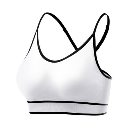 

Pretty Comy Women s Racerback Cami Bralette Everyday Basic Deep V-Neck Wireless W/Removable Pads Sport Bra