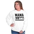 thumbnail image 3 of Funny Mama Llama Mothers Day Pun Women Plus Size Crewneck Sweatshirt Brisco Brands 3X, 3 of 5