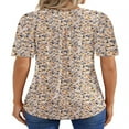 thumbnail image 4 of CHOK Blouses pour Femmes Tunique Plissée à Manches Courtes Hauts Habillés Décontractés Chemises d'Été, 4 of 7
