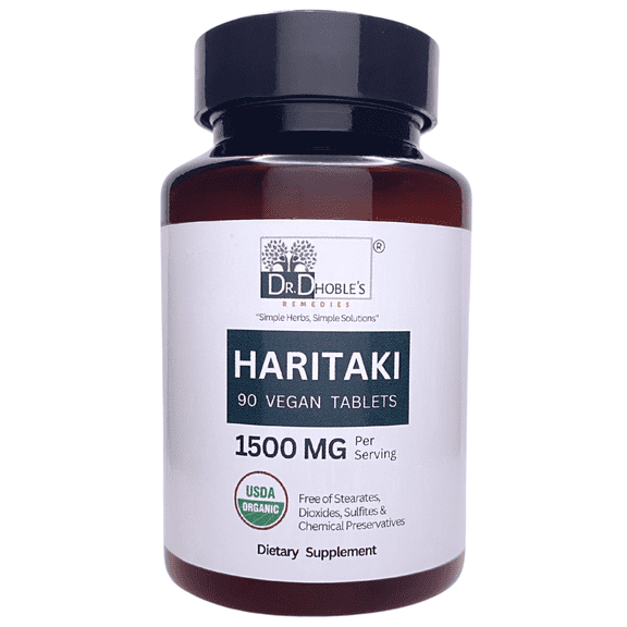 Haritaki Tablets 90 Ct – USDA Organic Whole Herb, No Extracts, Vegan