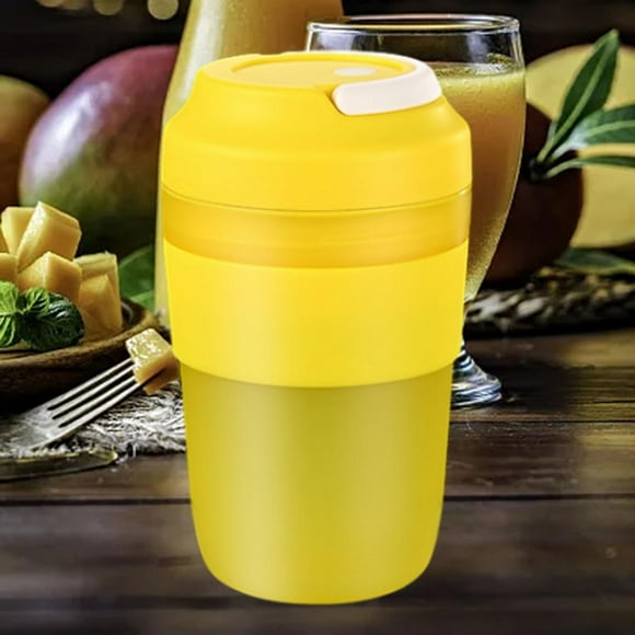 Licuadora portátil, máquina mezcladora de frutas, recargable con mango con 4 hojas, licuadora pequeña de 400ml, taza exprimidora eléctrica para Macarena Licuadora portátil