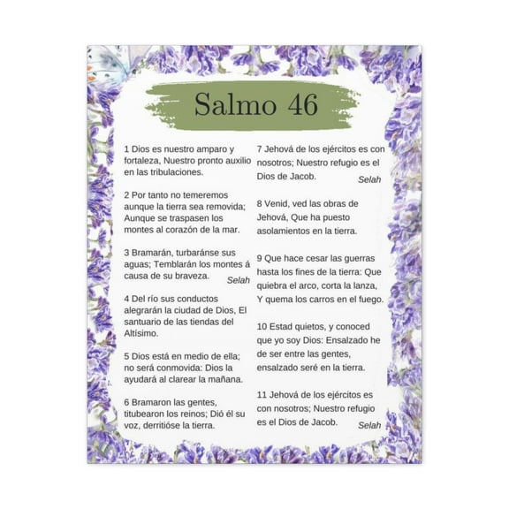 Salmo 46 Impresion De Arte Crist en la Pared Lista Para Colgar in Spanish Ready to Hang Bible Canvas Unframed