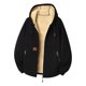 thumbnail image 2 of Ceisia Men Solid Color Hooded Zipper Lamb Gift Fleece Warm Long Sleeve Casual Cardigan Jackets, 2 of 8