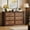 Walnut, variant on Ataucjin Farmhouse 6 Drawer Dresser for Bedroom, Rustic Wood Chest of Drawers with Metal Handles, Large Double Dresser TV Stand, Storage Dressers Organizer for Living Room, Nursery
