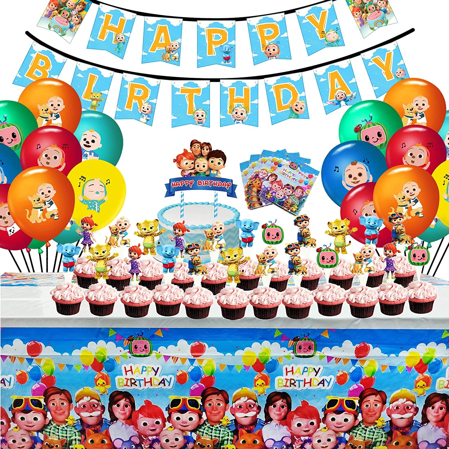 30 pcs Coco melon JJ Melon Invitation Cards Cocomelons Birthday Party Supplies