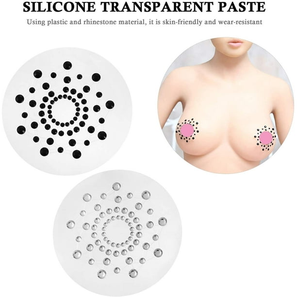 2 Pairs Crystal nipple Pasties Breast Petals Gem Stones Bindi Stickers for  Women 