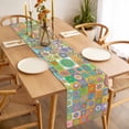 thumbnail image 3 of Table Runner 36 Inches Long for Kitchen Dining, Colorful Ethnic Dresser Scarf Farmhouse, Dining Table Decorations for Wedding/Parties, Modern Abstract National Geometric Green 13 x 36 In, 3 of 8