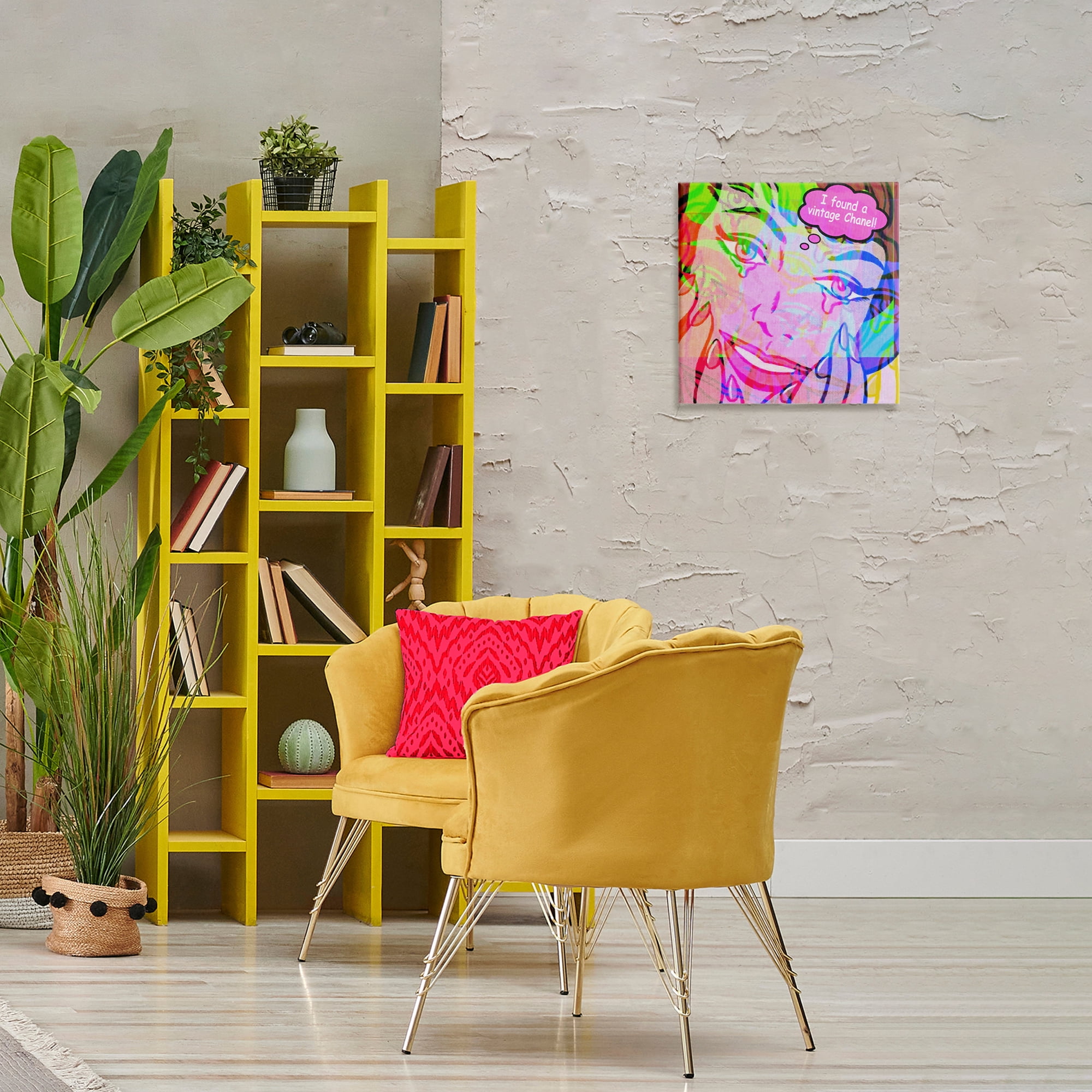 Stupell Industries Pop Style Fashionista Abstract Painting Wrapped Canvas Art Print Wall Art, 17 x 17