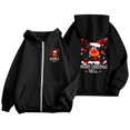 thumbnail image 4 of NinXxx Ladies' Christmas Zipper Long Sleeve Pocket Drawstring Hooded Sweatshirt Black L, 4 of 8