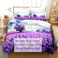 thumbnail image 5 of Single Twin King Full Double Butterfly Lavender Comforter 3D Case Pillow Quilt Bed Cover Duvet Linens Set Bedding Purple, 5 of 7