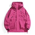 thumbnail image 5 of HOMADLES Men Windbreaker Jacket Windproof Long Sleeve Zip Up Jacket Solid Color Outdoor Sports Jacket Hot Pink Size XL, 5 of 6