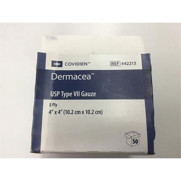 USP Type VII Gauze Sponge Dermacea, Cotton 8-Ply 4 X 4 Inch, Box/50