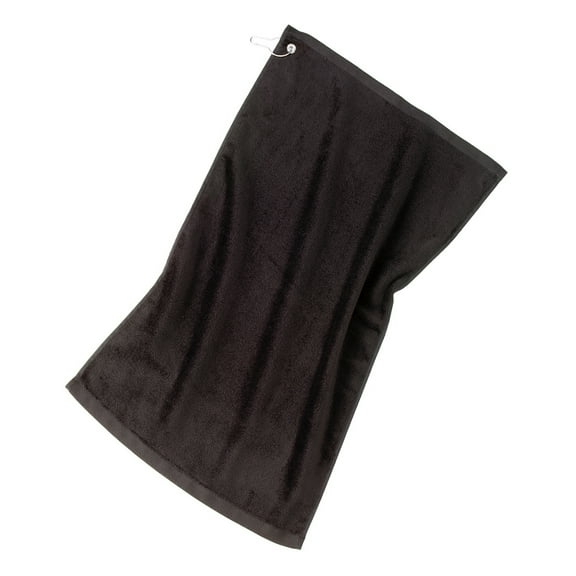 Mens Sports Grommeted Golf Cotton Towel Black