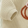 thumbnail image 5 of Ulitacool Girls Sweater Long Sleeve Sweaters Halloween Knit Cardigan With 3D Pumpkin Soft Baby Toddler Outerwear For Fall Winter Round Neck Tops Casual Outfits Beige 6-9 Months, 5 of 5