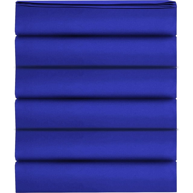 Mocassi Drap Plat 1500 Fils, Lot de 6, Lit Simple, Bleu Royal
