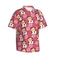 thumbnail image 2 of Daiia Cow And Flower Hawaiian Shirt for Men Gentle Cotton Regular Short Sleeve Casual-3X-Large, 2 of 9
