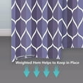 thumbnail image 4 of Athenstics Purple Geometric Shower Curtain, Waterproof Design and Polyester, Quick-Drying, Weighted Hem, Purple Fabric Shower Curtains Set for Bathroom W 72 x H 72, Durable and Washable with 12 Hooks, 4 of 6