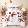 thumbnail image 3 of Manfei Snowman Twin Bedding 7pcs Snow Bedding Comforter Set, Gray Red, Xmas Reversible, 3 of 6