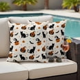 thumbnail image 4 of Halloween Outdoor Waterproof Pillow Covers, Horror Pumpkin Fall Witch's Hat Bat Black Cat Decorative Square Throw Pillowcase Sofa Cushion Sham for Patio/Couch/Chair, 20"x20" 2 Pack, 4 of 8
