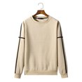 thumbnail image 1 of Palato Mens T Shirts,Men Casual Solid Basic Pullover Round Neck Sweater Top With Webbing Design, 1 of 4