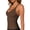 Brown, variant on Workout Tops for Women Racerback Basic Tank Summer Camisole V Neck Slim Fit Ribbed Sleeveless White L