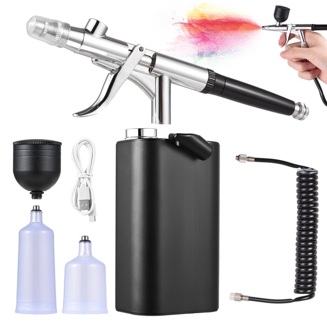 Kit de aerógrafo con compresor de alta presión de 40 PSI, portátil, recargable, inalámbrico