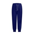 thumbnail image 3 of IROINNID Savings Sweatpants for Women Casual Waffle Jogger Oversized Fall Solid Color Drawstring Pockets Elastic Waist Sweatpants,Blue, 3 of 4