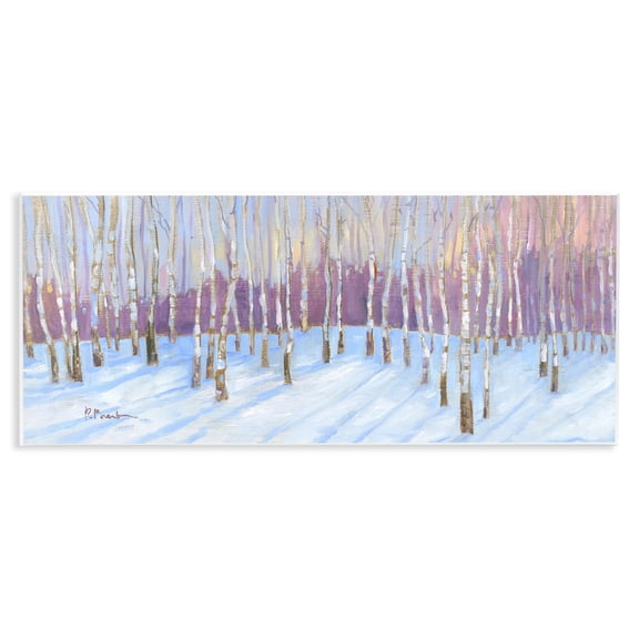 Stupell Industries Niveous Birch Tree Grove Landscape & Nature Painting Unframed Art Print Wall Art, 17 x 7