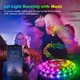 thumbnail image 3 of Cinta de diodo RGB 5050 con sincronización de música, tiras de luz LED impermeables, Bluetooth, teléfono, Control remoto para el hogar, sala de estar, decorativa, 220V, 3 of 4