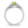 thumbnail image 2 of Real 14kt White Gold Peridot and Diamond Ring Size: 7; for Adults and Teens; for Women and Men, 2 of 5