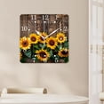 thumbnail image 4 of 12 Inch Wall Clock Battery Operated Square Clock for Office, Kitchen, Outdoor, Living Room,Autumn Background with Sunflowers Art Chic, 4 of 4