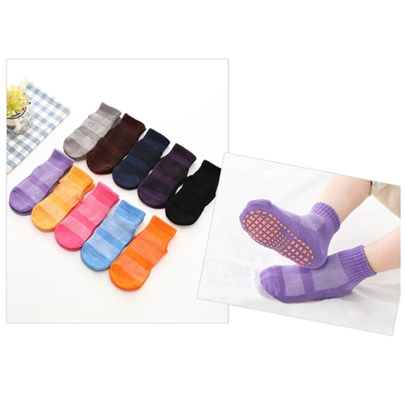 Raindrops 3 Pairs Trampoline Grip Socks Grey Cotton Warm in Winter Anti-skid Socks for Kids