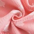 thumbnail image 6 of mgoYE Newborn Baby Girl Easter Outfit Ruffle Bunny Print Romper Waffle Jumpsuit Coming Home Outfit with Headband(Pink,0-3 Months), 6 of 7