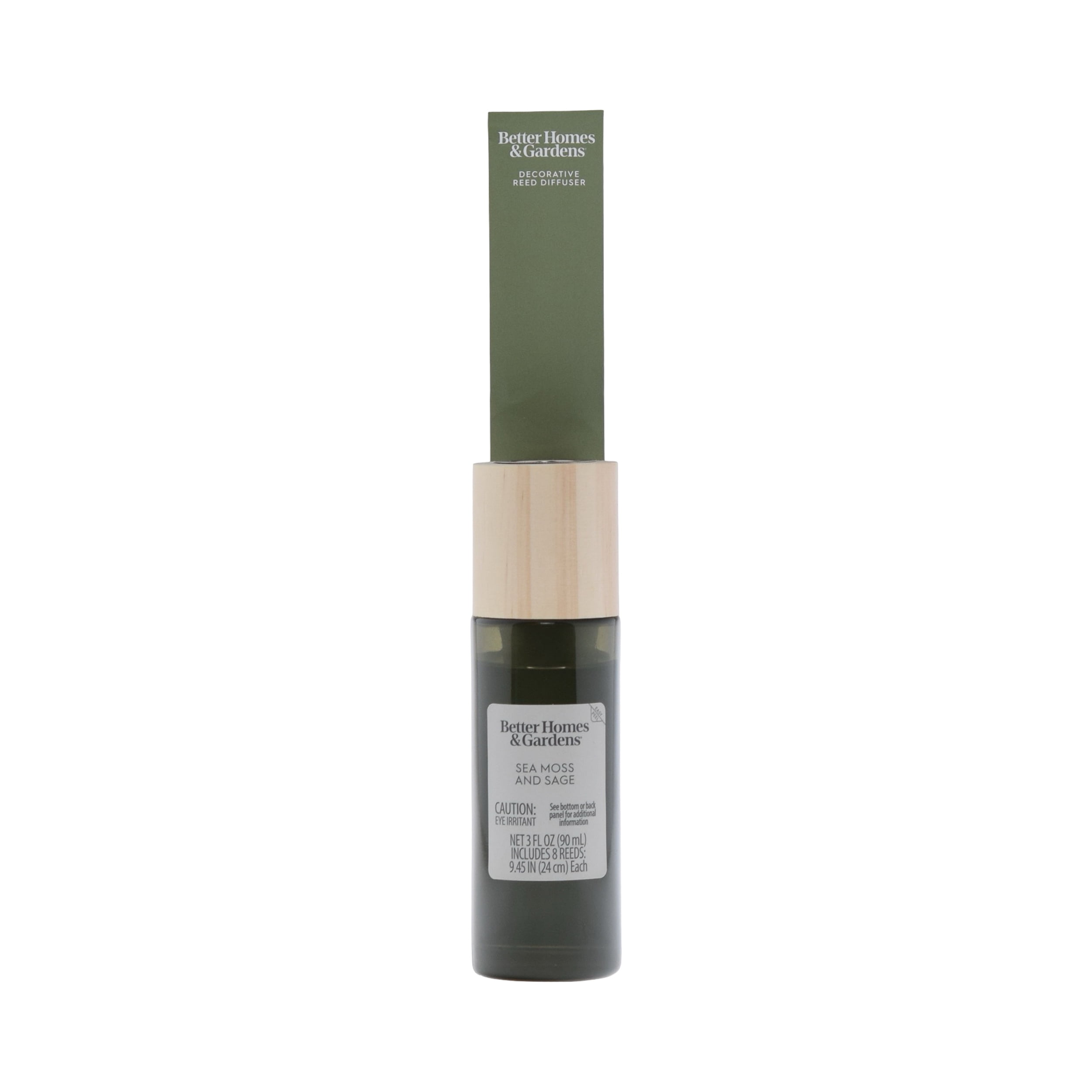 (3 pack) Better Homes and Gardens Sea Moss and Sage Scented Reed Diffuser 3 Fl Oz (90mL) With 8 Synthetic Reeds.