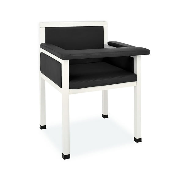 VivaComfort Luxe Upholstered Blood Drawing Chair – Padded Phlebotomy Seat w/ Adjustable Armrest & Steel Framing – Ideal For Hospitals & Medical Facilities (Black)