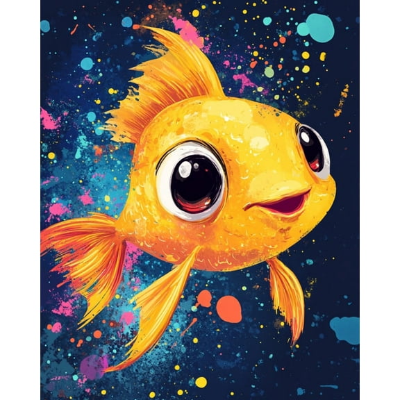 Paint by Numbers for Adults Kids Beginner Colorful Ink Goldfish DIY Acrylic Painting by Numbers Kits with Brushes Acrylic Pigment Home Decoration Gifts 16 x 20 inch
