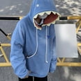 thumbnail image 3 of Clearance! Yajing Pullover Hoodies Hoodies for Women Women Cute Shark Hoodie Long Sleeve Blue Kawaii Shark Shape Hooded Pullover Sweatshirts L Blue, 3 of 7
