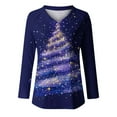 thumbnail image 4 of Plus Size Christmas Shirt for Women long Sleeve V Neck Floral Print Pullover Tunic Tops Multicolor-1 S, 4 of 4